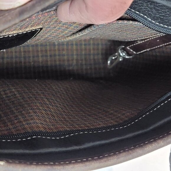 Brighton Leather Two Tone Bucket Shoulder Bag with Braided Straps - Picture 5 of 11